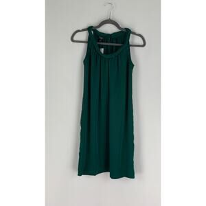 Talbots Emerald Green Rope Neck Mini Cocktail Dress Womens 4 Petite Sleeveless